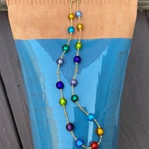 Murano Glass Beaded Necklace, Murano Italy